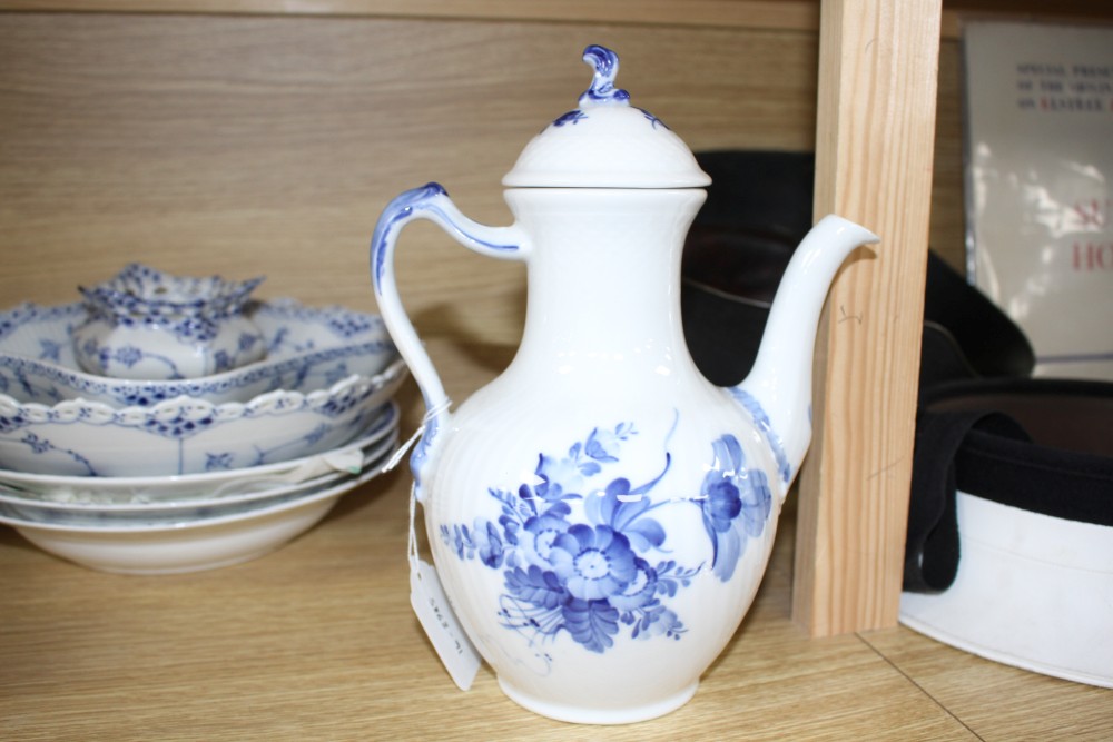 A collection of assorted Royal Copenhagen Blue Fluted tablewares